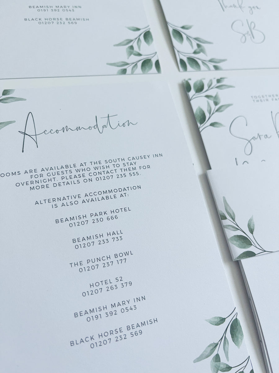 Simple & Elegant Foliage Wedding Invitations