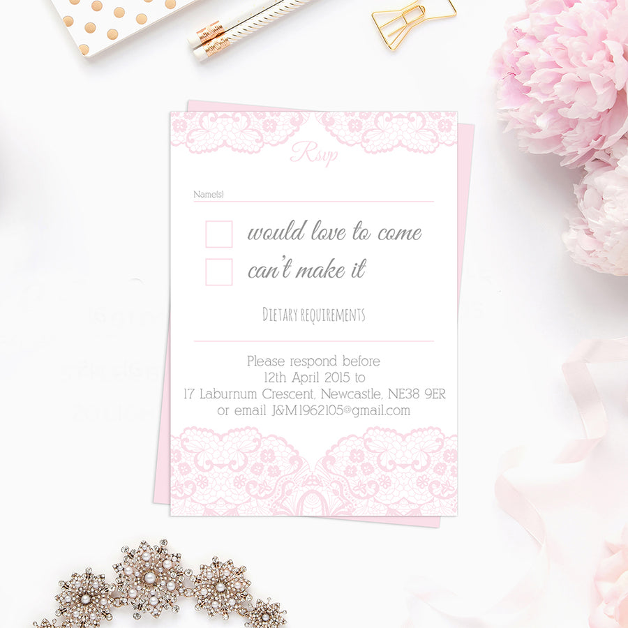 Butterfly & Lace Wedding Invitations