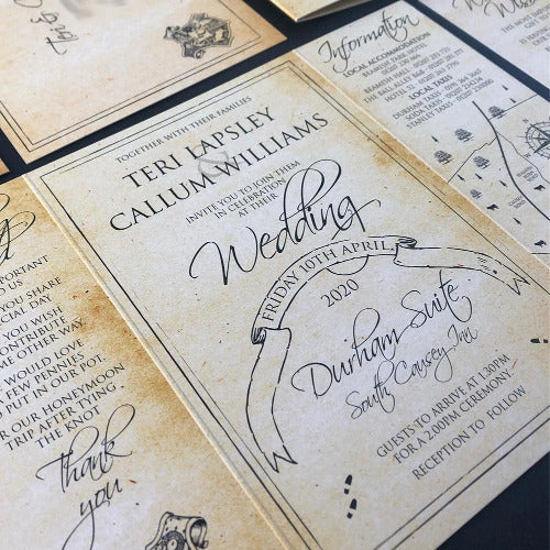 marauders map wedding invitations