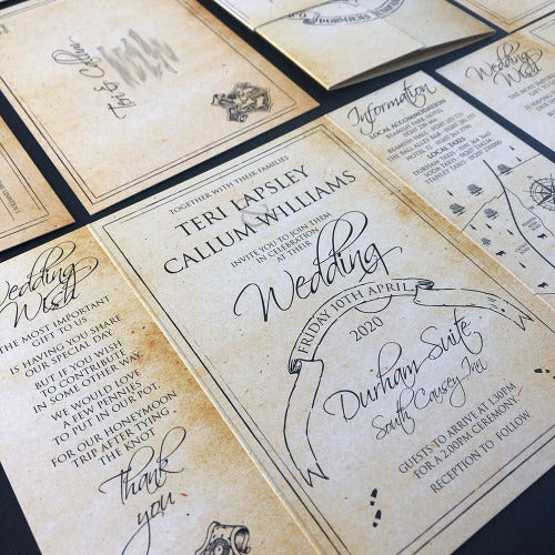 marauders map wedding invitations