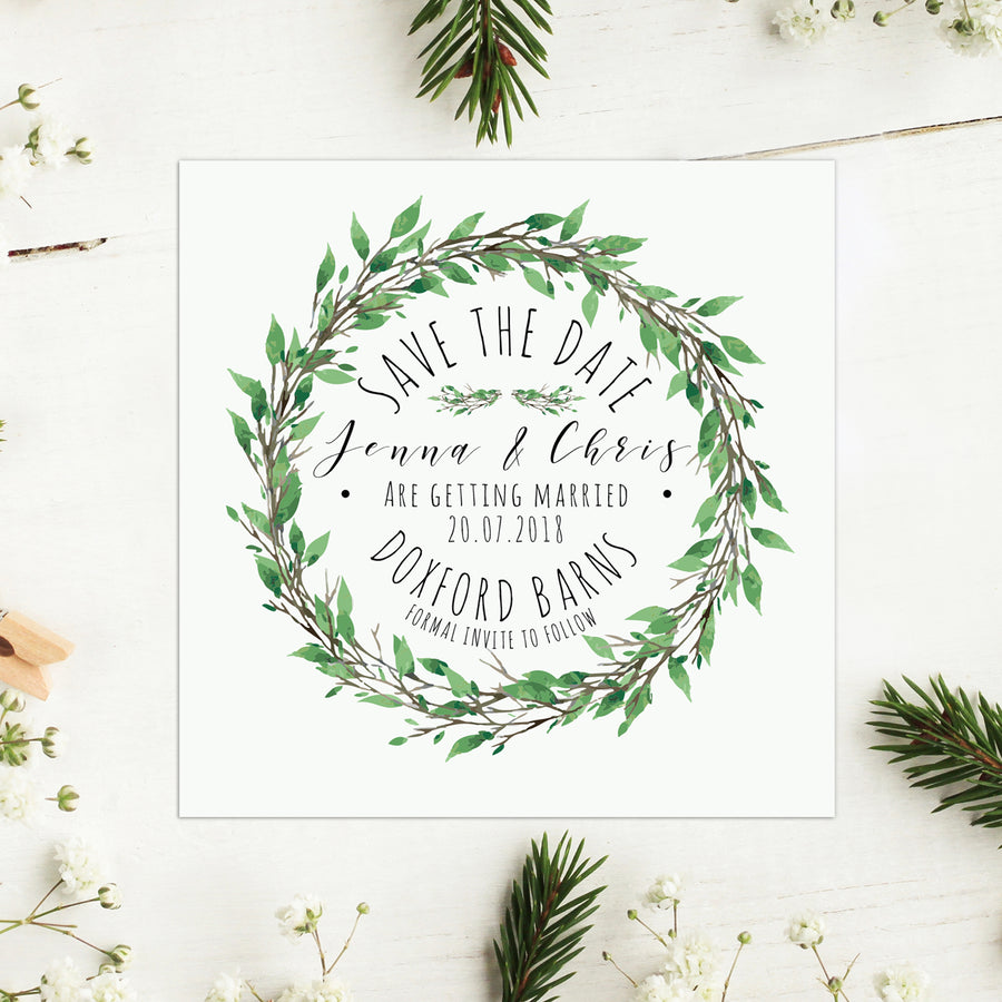Woodland Wreath Save the Date