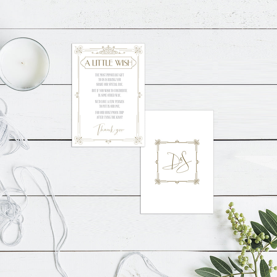 Vintage Cinema White and Grey Be Our Guest Wedding Invitations
