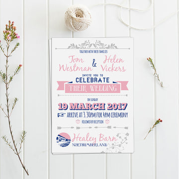 White, Bold & Bright Wedding Invitations