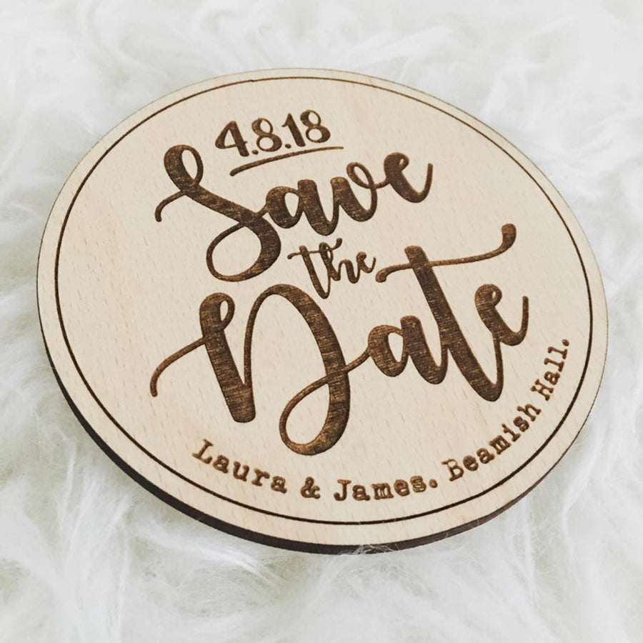 Wooden Plaque Engraved Save The Date